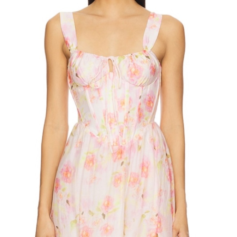 Bardot Pink Floral Midi Dress